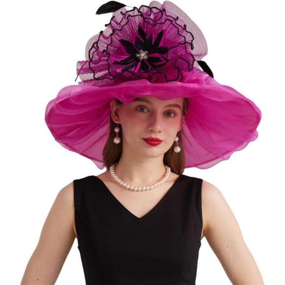 Women's Kentucky Derby Church Dress Hat Stylef-rose - Picture 1 of 7